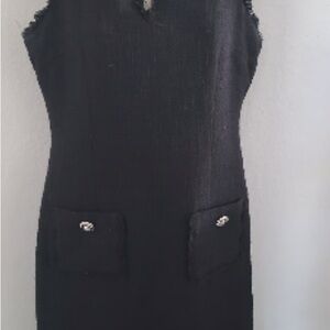 Karl lagerfield black fringe dress